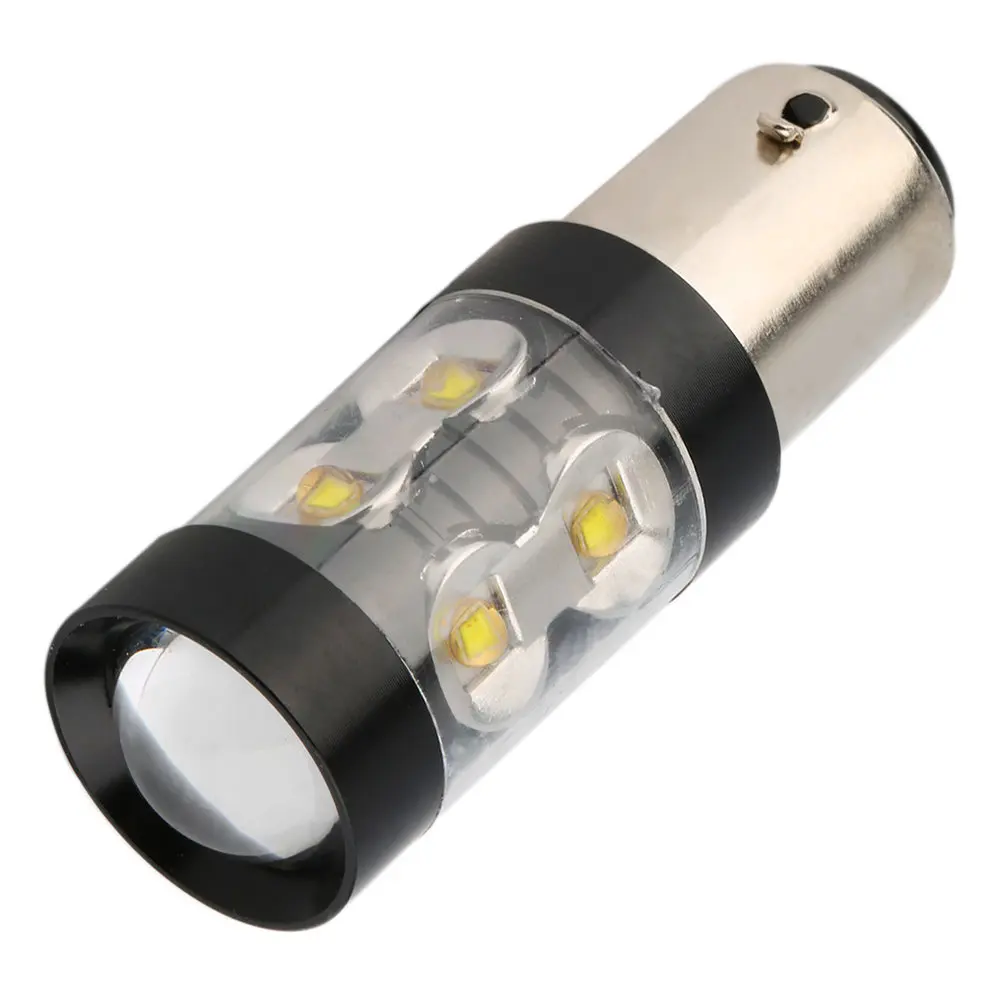 

1PC 50W 1157 BAY15D 10 LED High Power Lamp 10/5w LED White Car Bulbs Rear Brake Lights Source Parking 12V Black shell