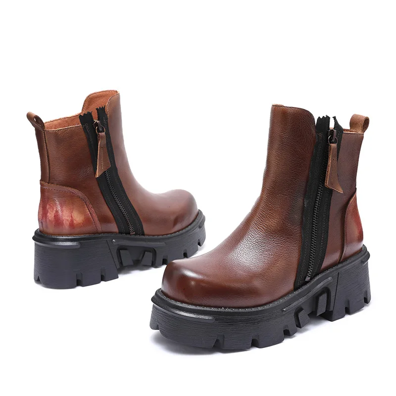 Красивая обувь для девушек Молодежная модная дешевые коричневые ботильоны