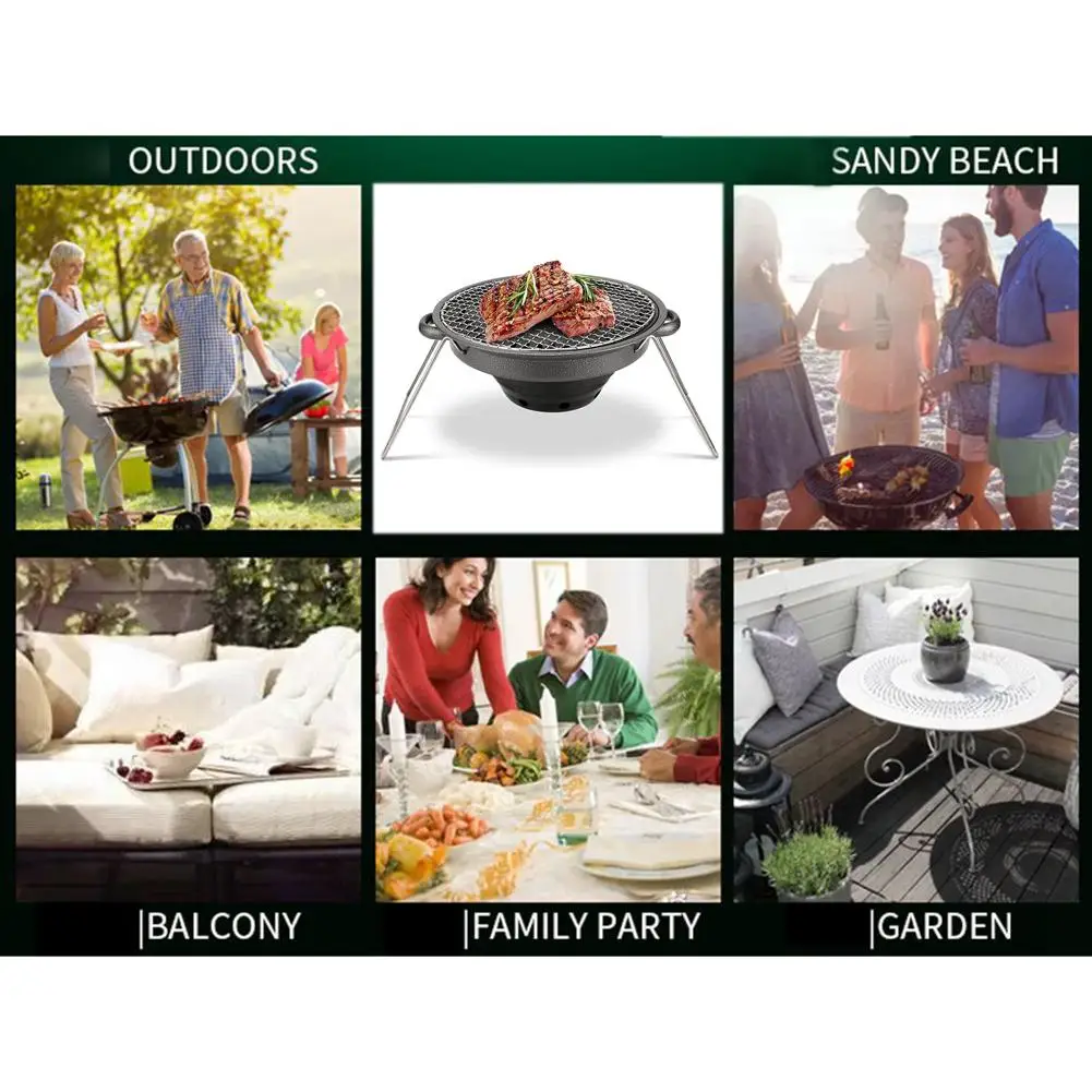 Портативная напольная плита для барбекю антипригарные Грили круглый лоток грили