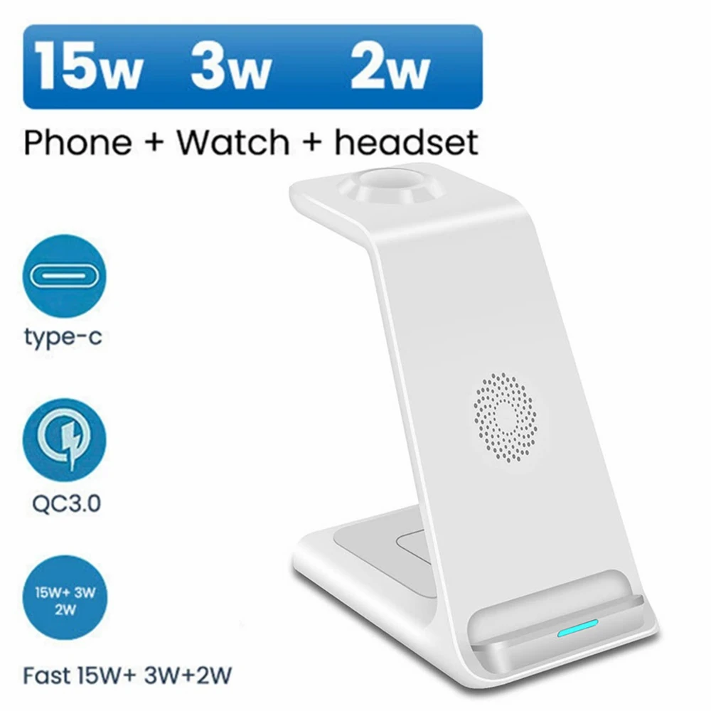 3 in 1 20w qi wireless charger stand for apple watch 7 se 6 5 4 airpods iphone 13 12 11 xs xr x 8 induction fast charger station free global shipping