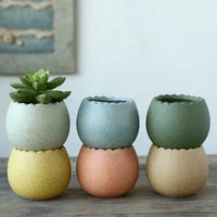 creative eggshell ceramic flower pot with hole succulent cactus plant pots bonsai planter solid color home garden office decor