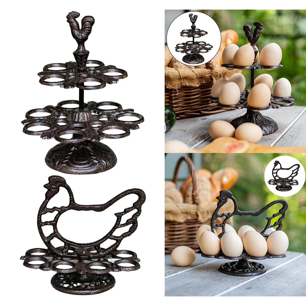 

Heavy Duty Iron Egg Holder, Fruits Eggs Storage Rack Eggs Display Tray for Kitchen Easter Party