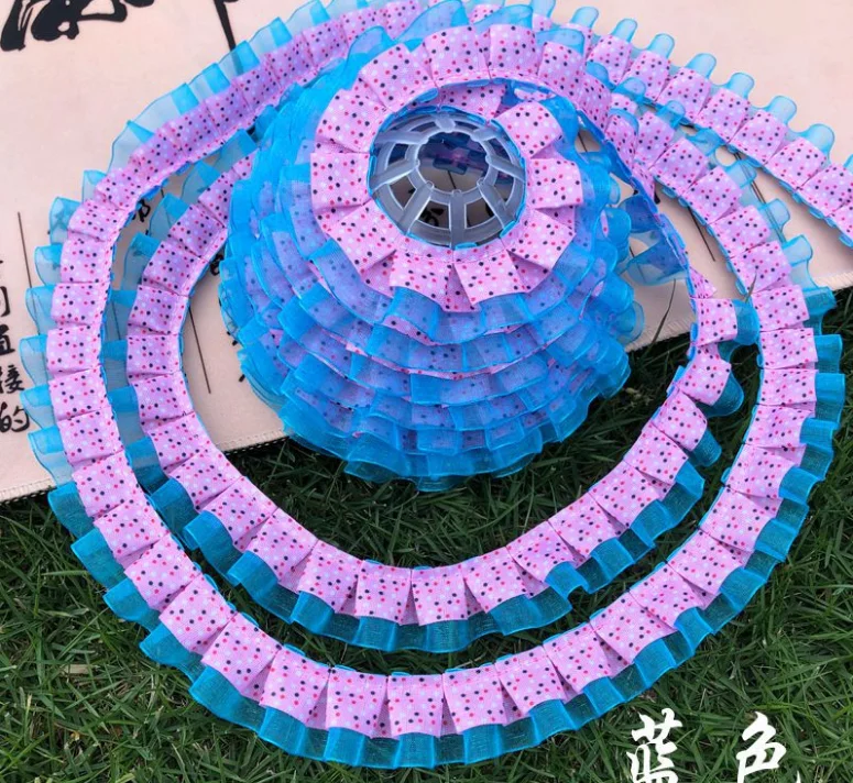 18 ярдов 2 5 см плиссированная шифоновая вышитая кружевная лента отделка краев для