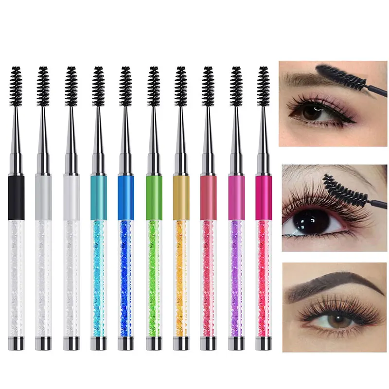 

Eyelash Extension Tool Mascara Wands Dust-Proof Diamond Crystal Handle Sparkling Bling Lash Applicator Eyelash Eyebrow Brush