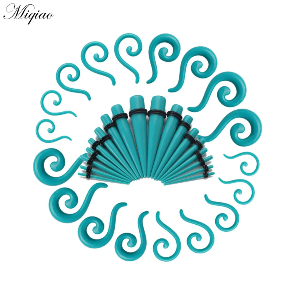 

Miqiao 36pcs New Personality Pointed Cone Snail Set Ear Expansion 1.6mm-10mm Piercing Jewelry