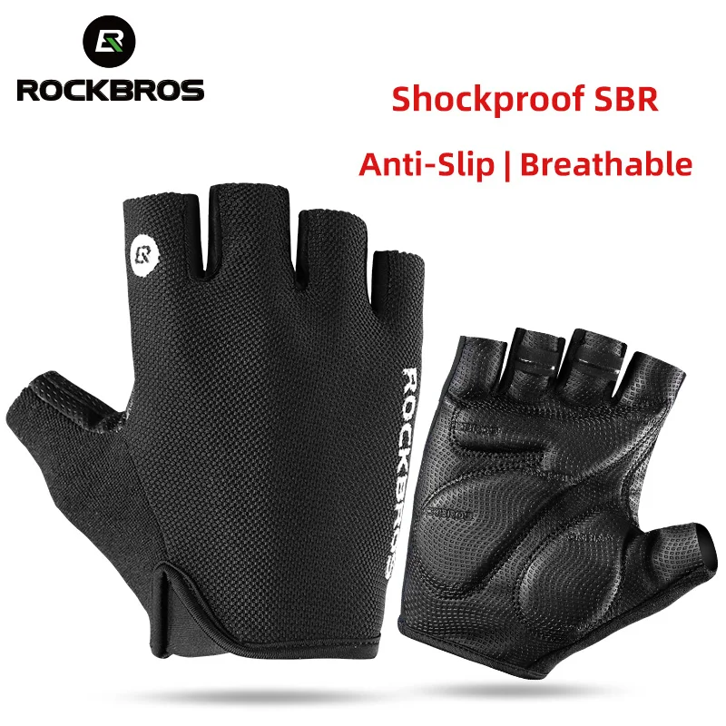 ROCKBROS велосипедные перчатки спортивные летние дышащие половины пальцев