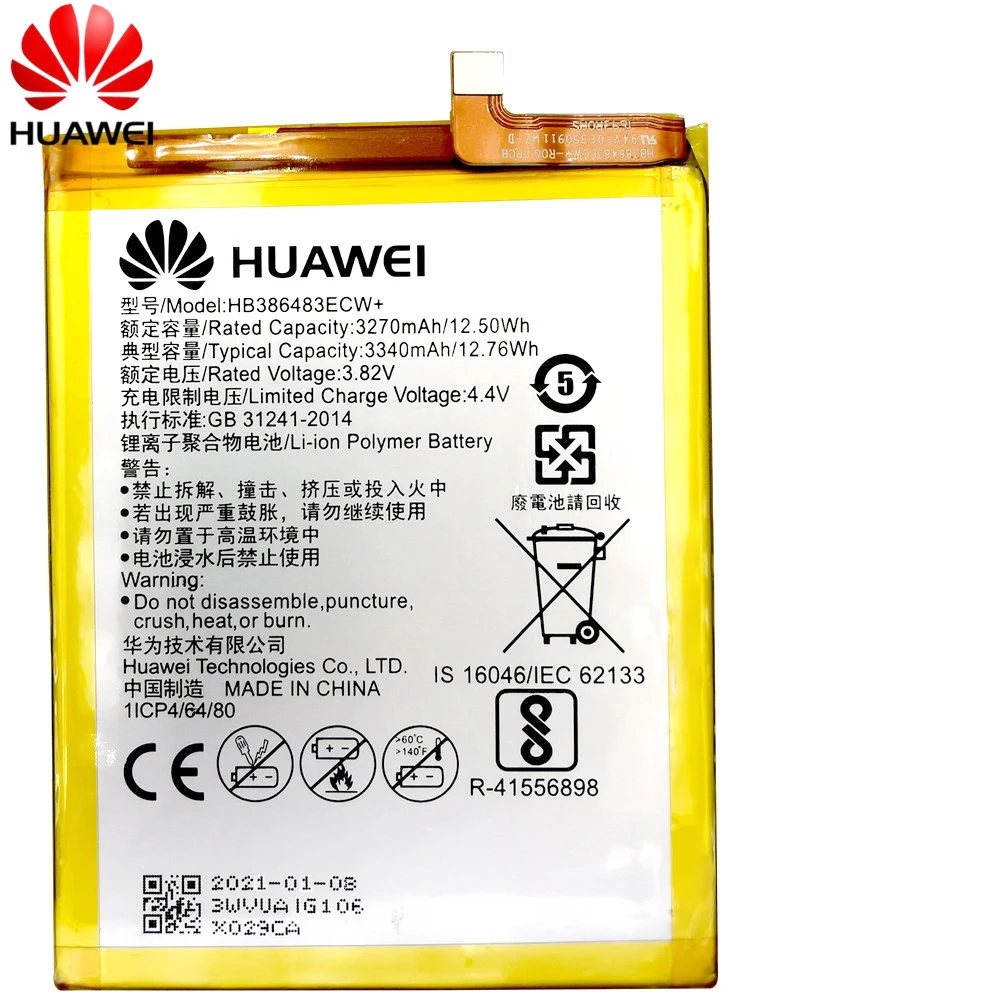 Bater&iacute;a Original Huawei HB386483ECW + 3340mAh para Huawei Maimang 5 / Honor 6X G9 plus, bater&iacute;as de repuesto de MLA-AL00 MLA-AL10-1