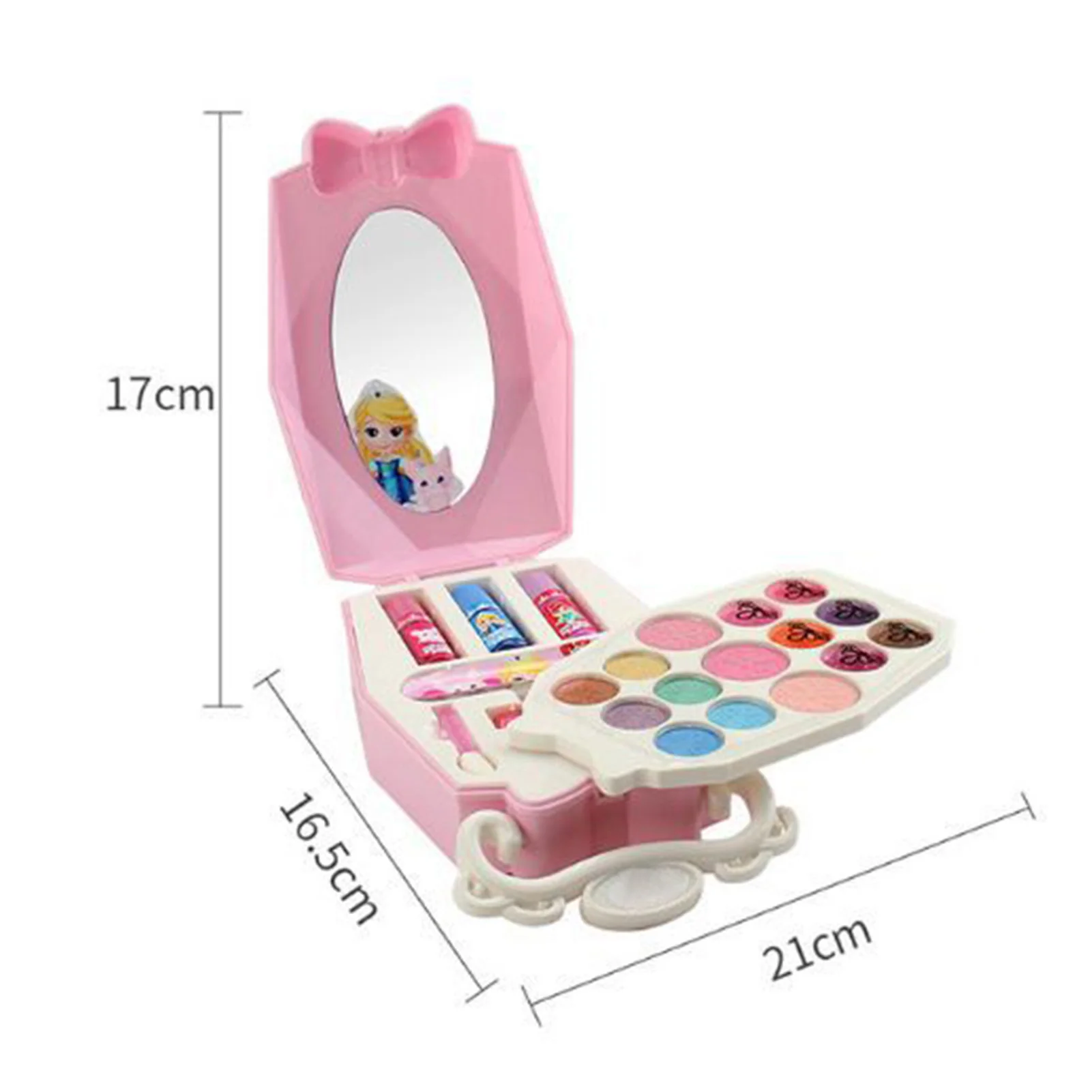 

Fairy Tale Design Multi-Layer Makeup Case Cosmetic Set Palette Girls Play Toy Non-toxic Washable Beauty Makeup Box Baby Toy Gift
