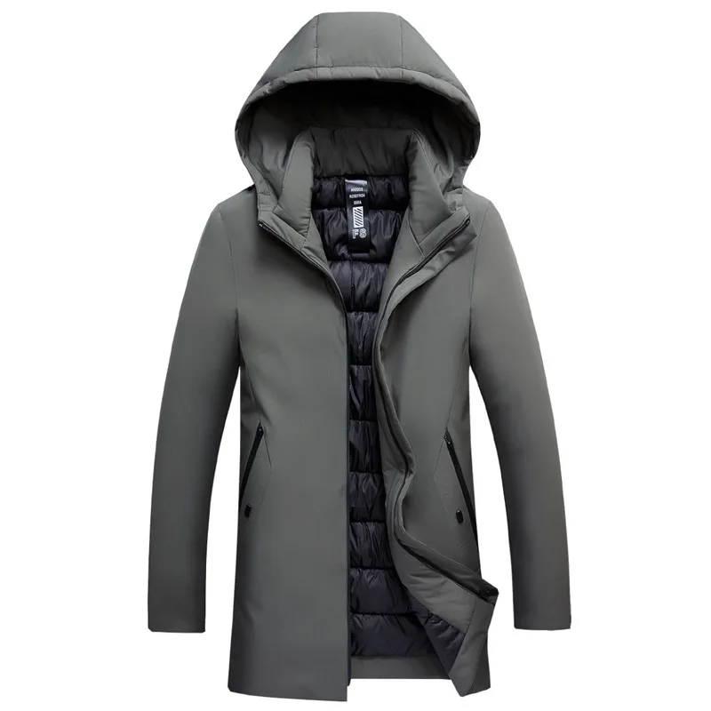 Winter padded jacket men 2020 thick long padded jacket men's new large hooded solid  cotton jacket casual fashion warm jacket