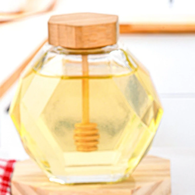 SFEVEFVD шестигранные банки для меда с деревянной крышкой стеклянная коробка