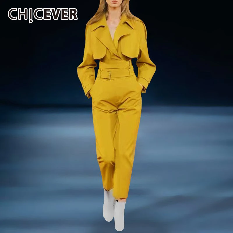 CHICEVER корейский комплект из двух предметов на шнуровке женский пиджак с