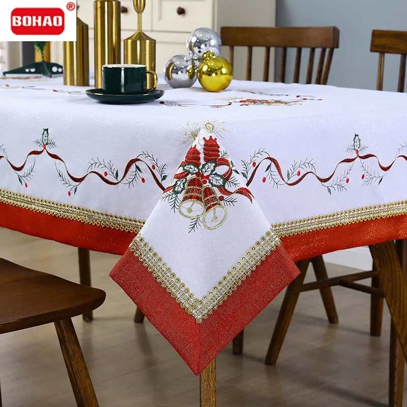 BigTable Runner Рождественское украшение Роскошная скатерть яркая Алмазная красная