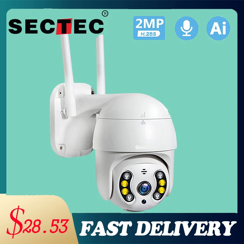 

SECTEC 1080P PTZ 4X Digital Zoom Wireless IP Camera Mini Outdoor Waterproof Speed Dome 1 Inch WiFi Security CCTV Camera ISCEE