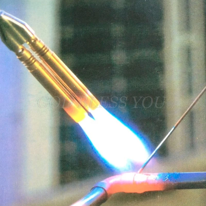 Бутановый струйный фонарь с пламенем двойная трубка пайка газовый зажигалка