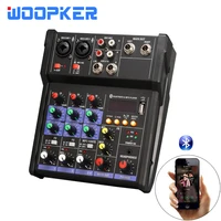 woopker karaoke bluetooth 4 channel dj controller mixer professional mixing console with reverb effect for home live stage