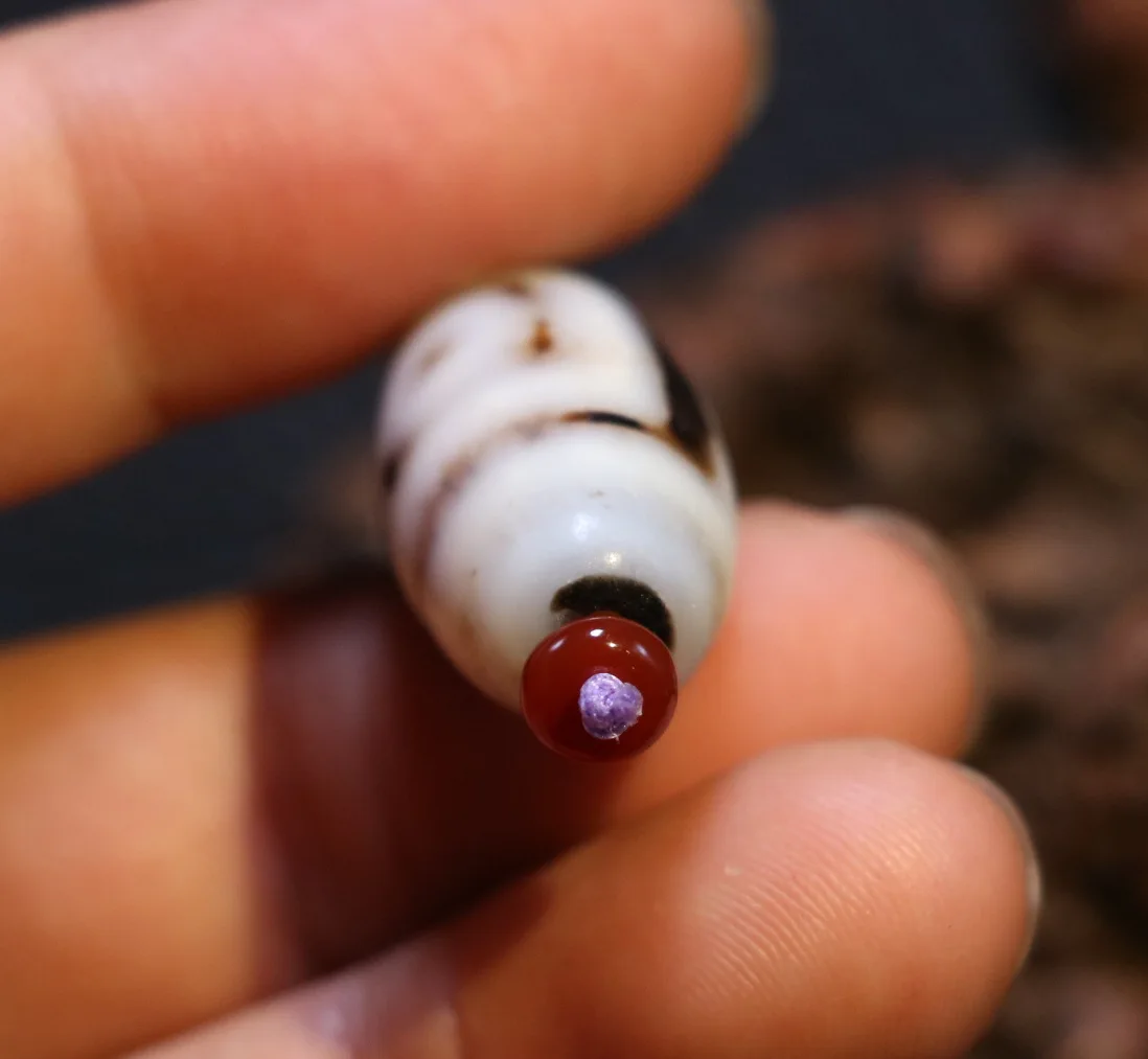 Treasure Magic Power LKbrother Ultra Energy Tibetan Agate 2 EYE Fold Line dZi Bead Talisman UPD210601A12 | Украшения и аксессуары