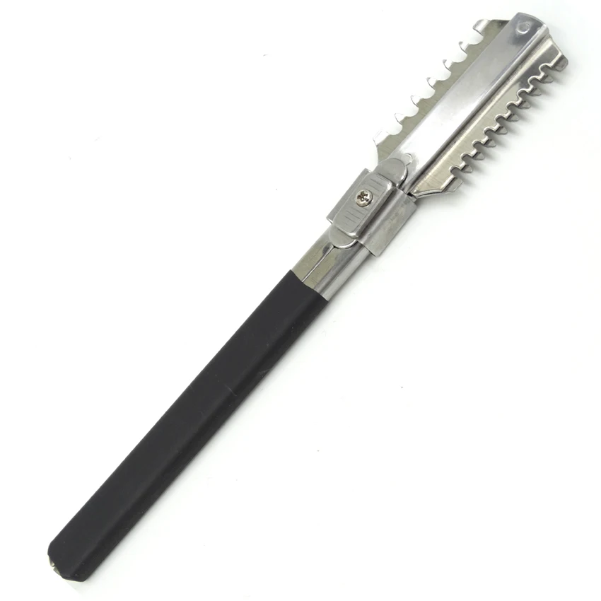 

Stainless Steel Edge Shaving Razor Rubber Handle Removable Professional Barber Cutting Hair Straight Razors T-090 Shaving Knife