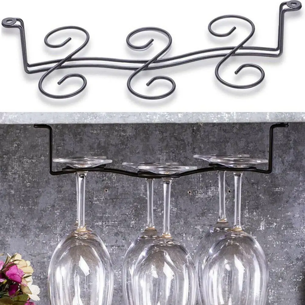 

Стойка для Винных Бокалов с 6 чашками, подставка под шкаф, держатель для бокалов, вешалка для хранения бокалов, металлический органайзер, пол...