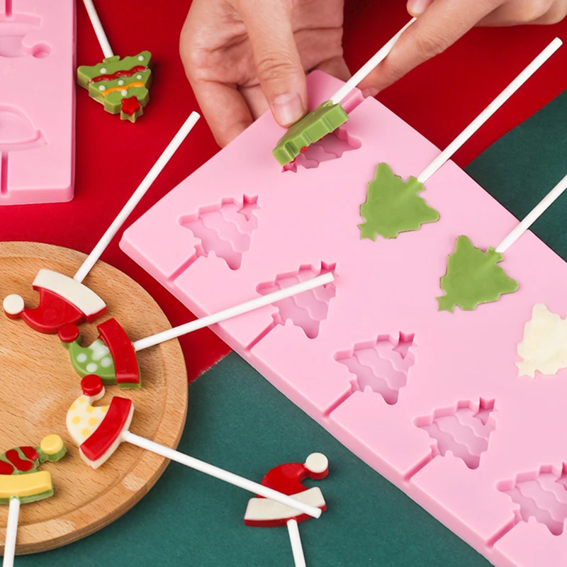 Силиконовая форма для рождественской елки шоколадных конфет формы леденцов