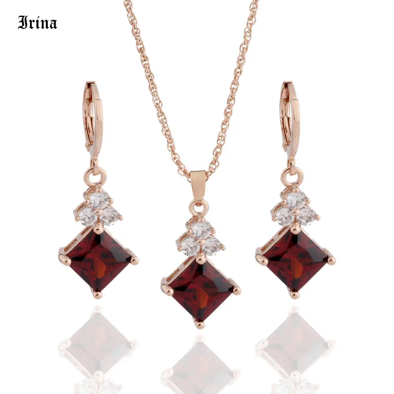 Комплект из колье и серёг под розовое золото 585 пробы|Ювелирные наборы| |