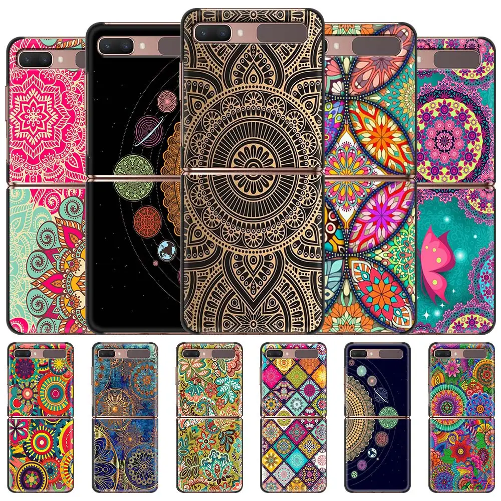 

Mandala Flower Totem Phone Case For Samsung Galaxy Z Flip 3 Plastic PC Hard Cover Samsung Z Flip 5G Folding Splitting Coque Caso