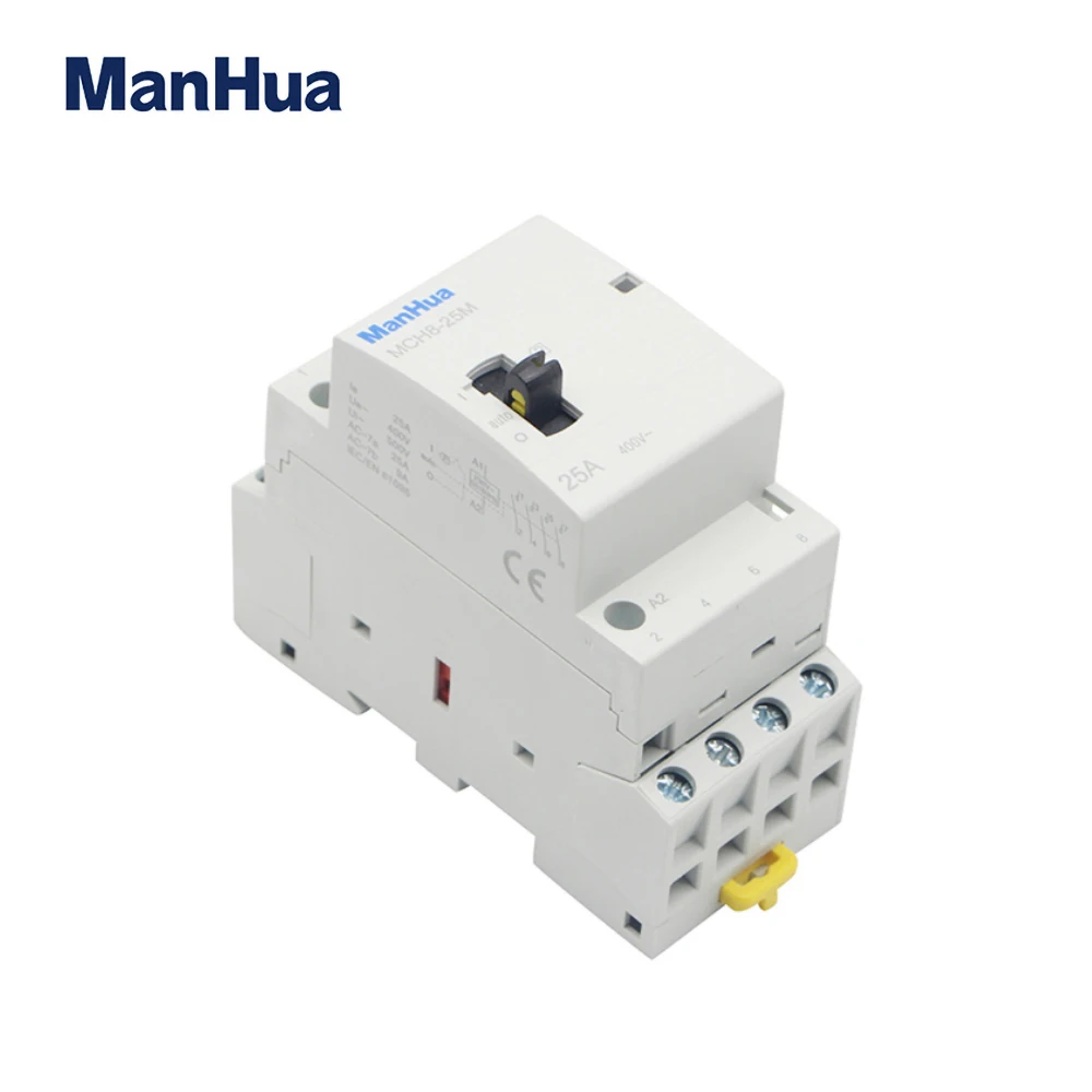 ManHua MCH8-25M 4P 25A 220V/230V 50/60HZ din-рейка бытовой ac модульный контактор с ручным
