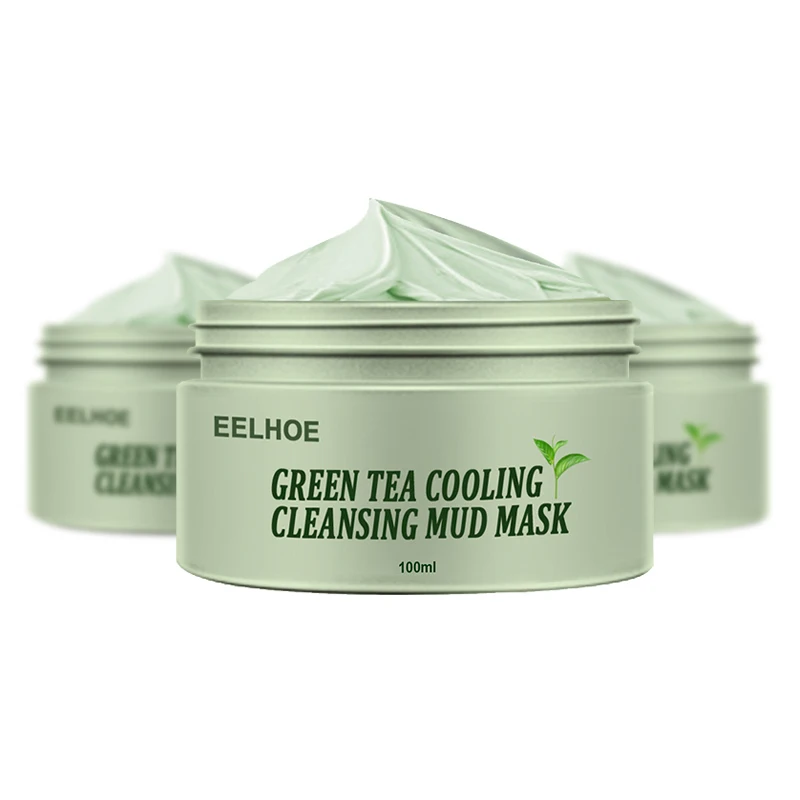 

100/30ml Green Tea Oil Control Pore Mask Solid Mask Purifying Clay Face Care Anti-Acne Whitening Whitening Mud Mask TSLM2