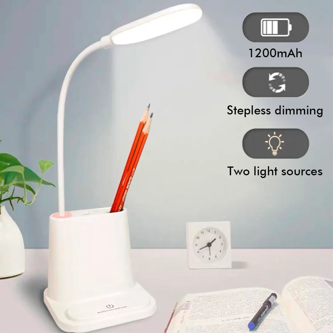 

Touch Dimmable LED Desk Lamp USB Rechargeable Table Lamp Adjustment Table Light for Children Kids Reading Study Bedroom