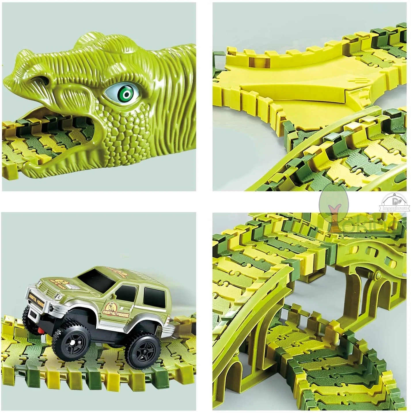 Hot Magic Track Dinosaur Railway Toy Car Racing Set Educational Bend Flexible Race Flash Light Toys For Kids | Игрушки и хобби