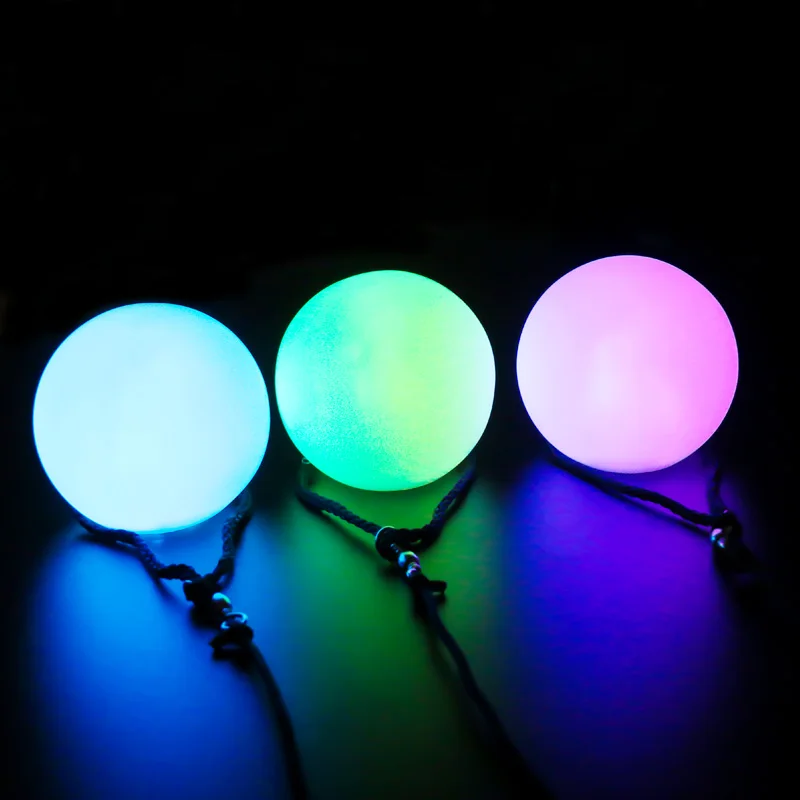 Belly Dance Balls RGB Glow LED POI Thrown Balls for Belly Dance Hand Props Stage Performance Accessories POI 2pieces = 1pair