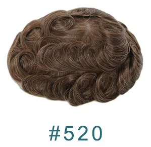 520 # Eversilky мужской парик все поли кожи замена волос системы Toupee натуральные человеческие волосы - Парик Цвет: 520 #
