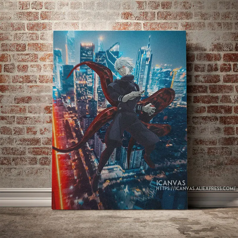 

tokyo ghoul Kaneki Real life art Decoration Prints Home Decor Canvas Living Kid's Room Bedroom Painting Wall Art Studio Poster