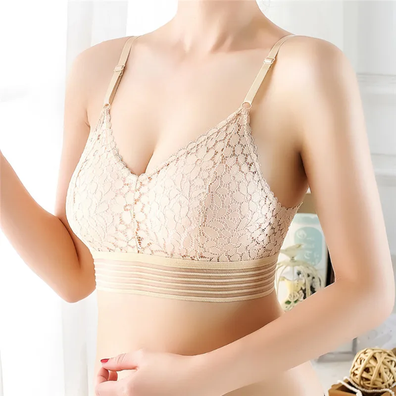 Женский бюстгальтер без косточек модные однотонные кружевные бюстгальтеры с