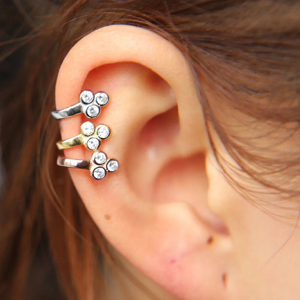 925 sterling silver open hoops stack no piercing cuff earring for girls gold filled circle stones huggies cartilage jewels|drop stud earrings|stud