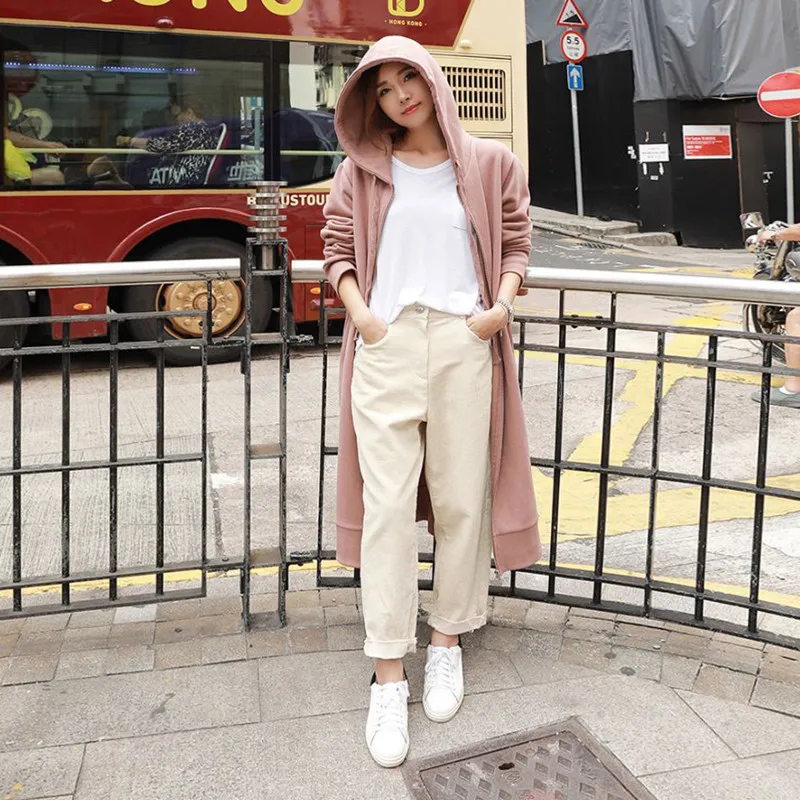 

YourSeason 2021 Winter New Korean Ladies Hooded Collar Coats Casual Solid Color Women Loose Zippers Trench Clothes