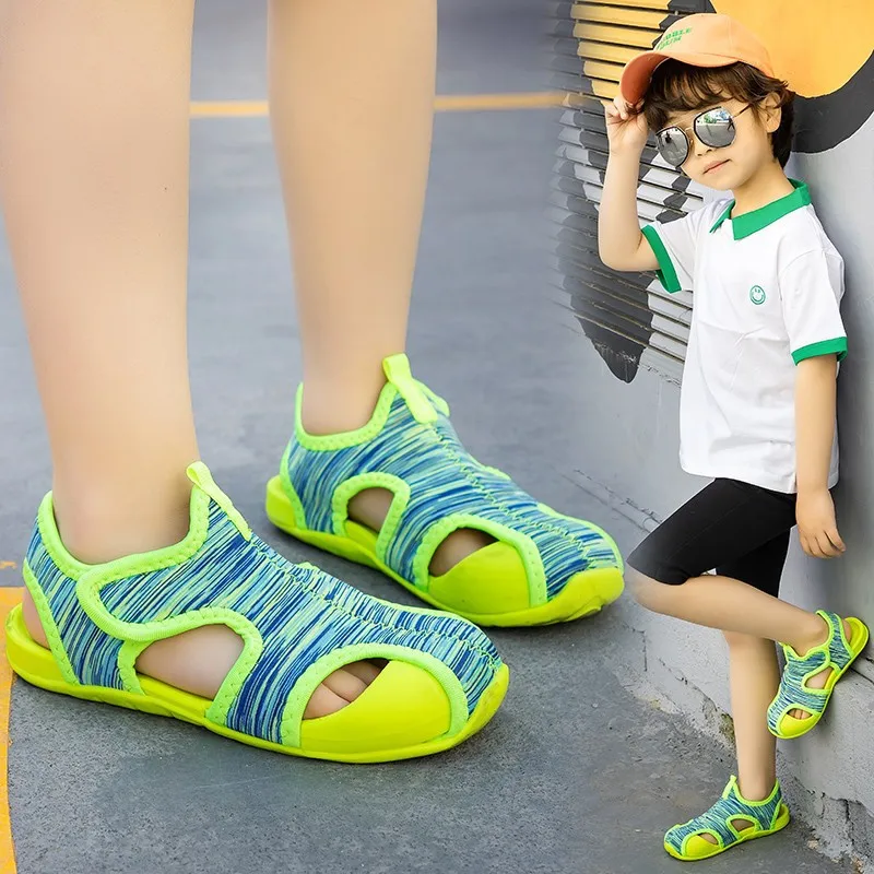 Сандалии для мальчиков и девочек дышащая сетчатая Спортивная повседневная обувь