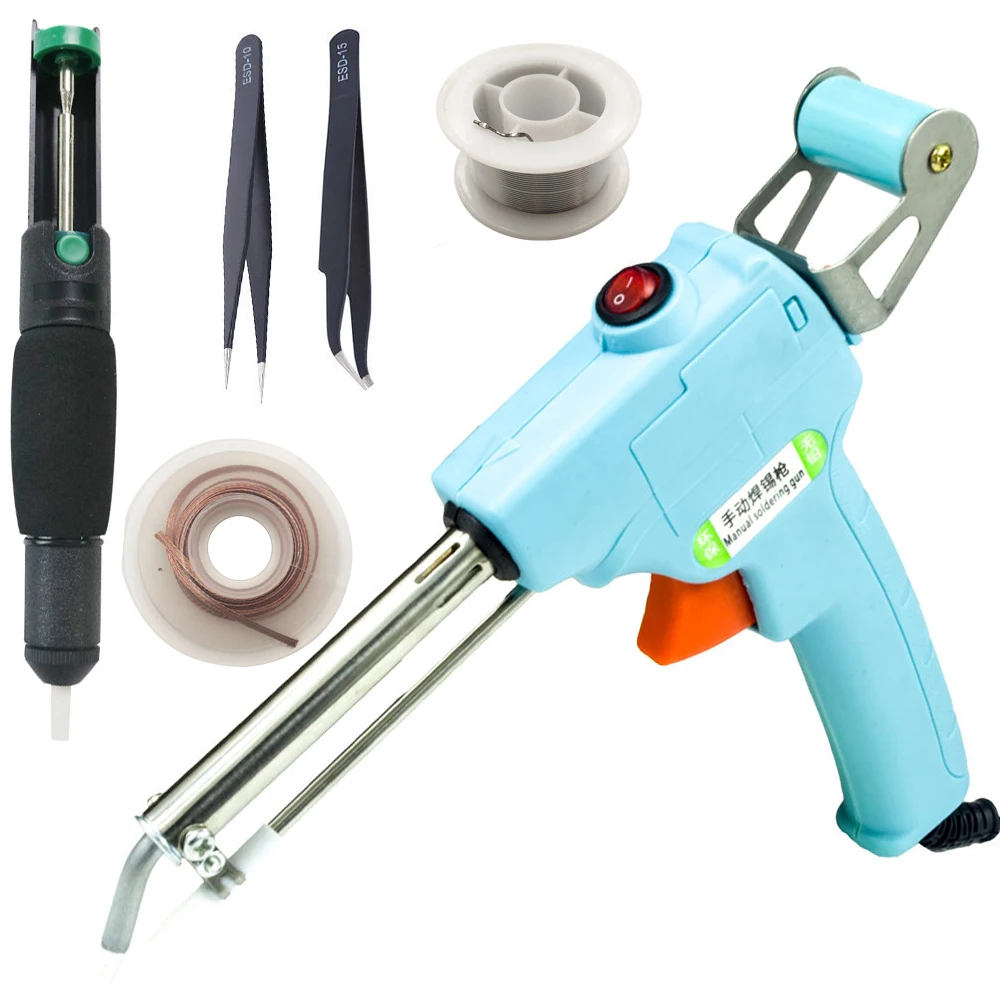 Электрический паяльник, 110 В, 220 В, 60 Вт, автоматический паяльник для олова, с внешним нагревом, профессиональный набор инструментов