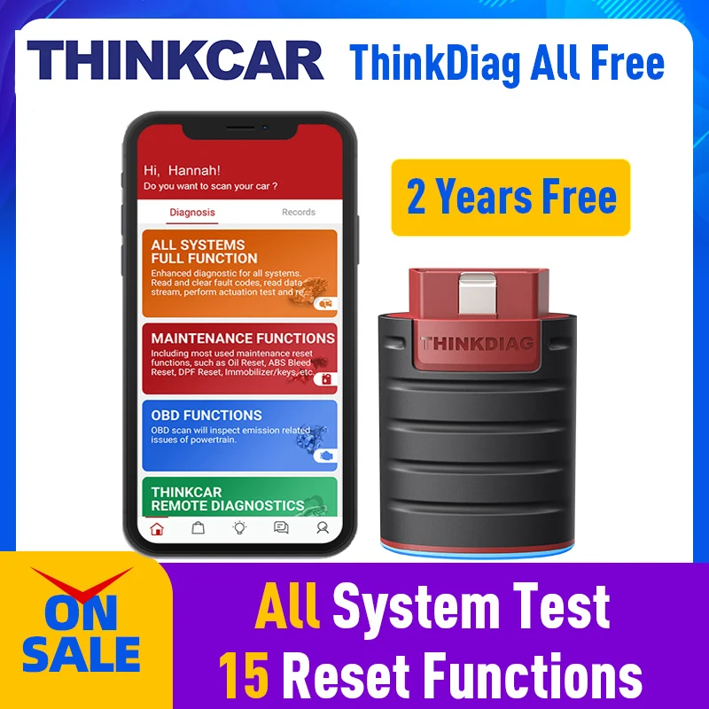 OBD2 сканер Bluetooth THINKCAR Thinkdiag 2 года бесплатного программного обеспечения OBDII
