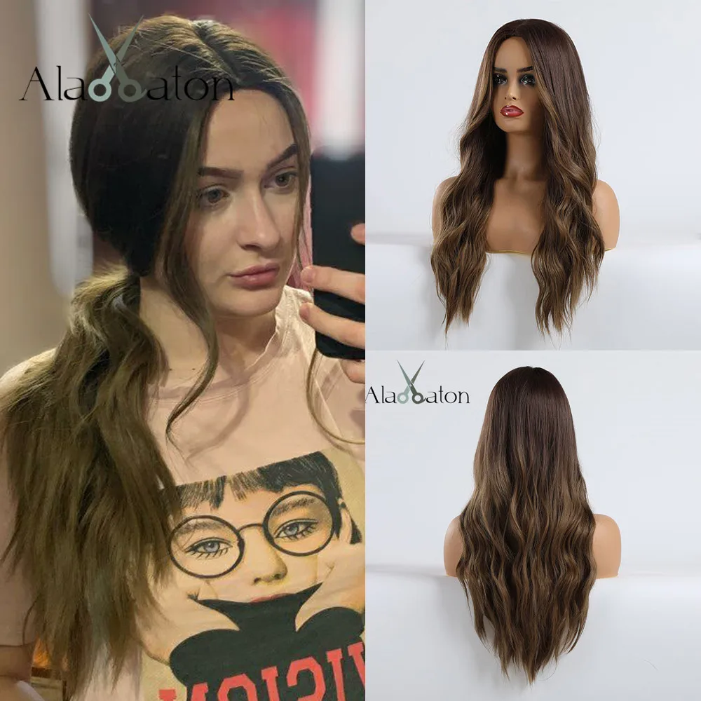 ALAN EATON длинные волнистые черные коричневые блонд Омбре парики волна