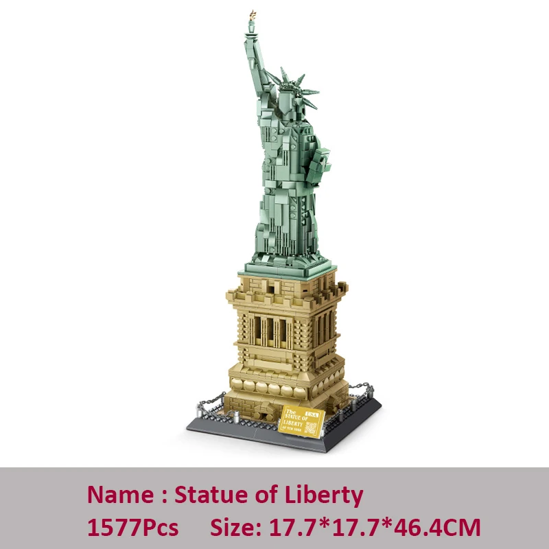 

Statue of Liberty Bricks City Great building Serise Building Blocks Toys for Children Kids Gifts Model 1577Pcs