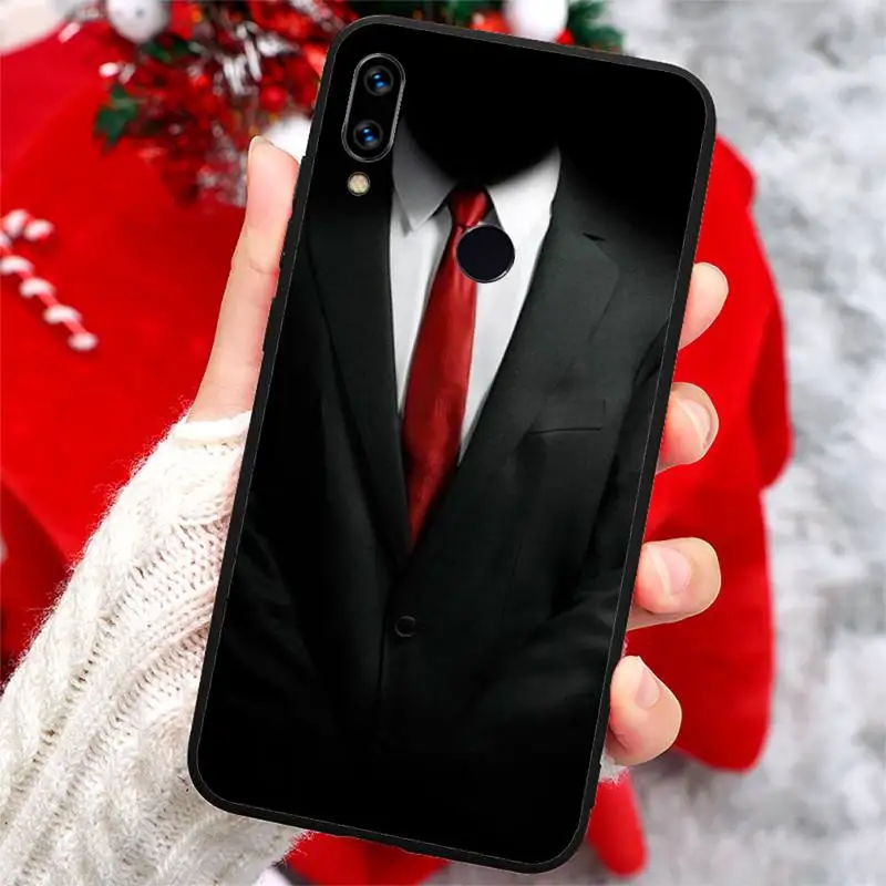 

Man Suit Shirt Tie lion Phone Case For Xiaomi Redmi note 7 8 9 t k30 max3 9 s 10 pro lite