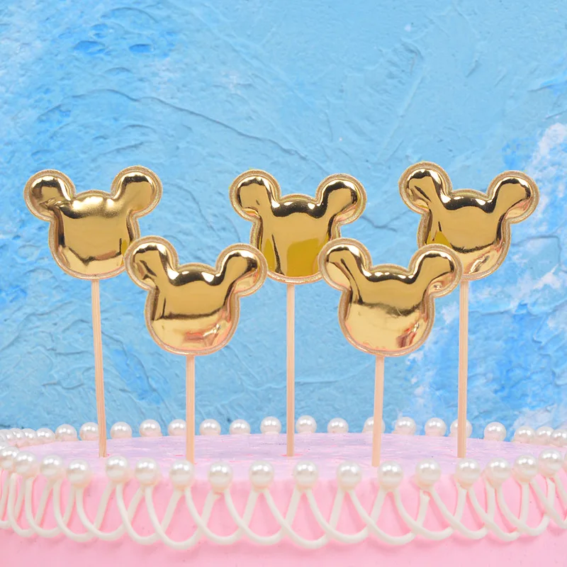 5 шт. искусственная кожа звезды голова Корона сердце животные торт Топпер Детские