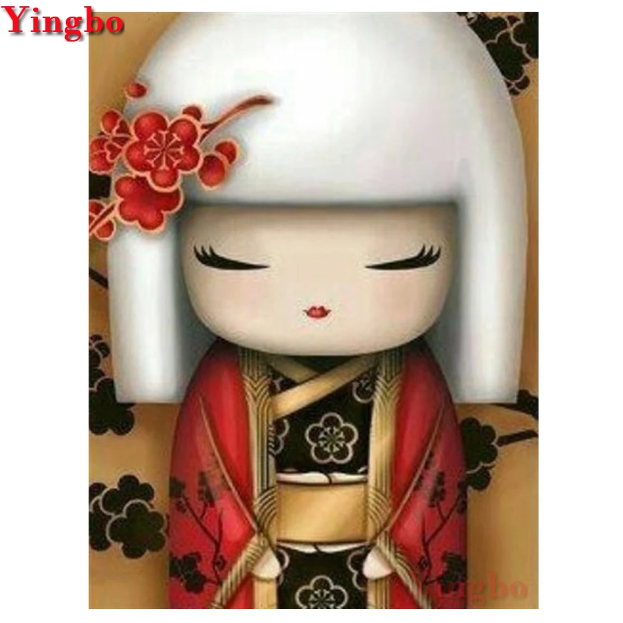 DIY квадратная круглая алмазная живопись японская мультяшная кукла новое