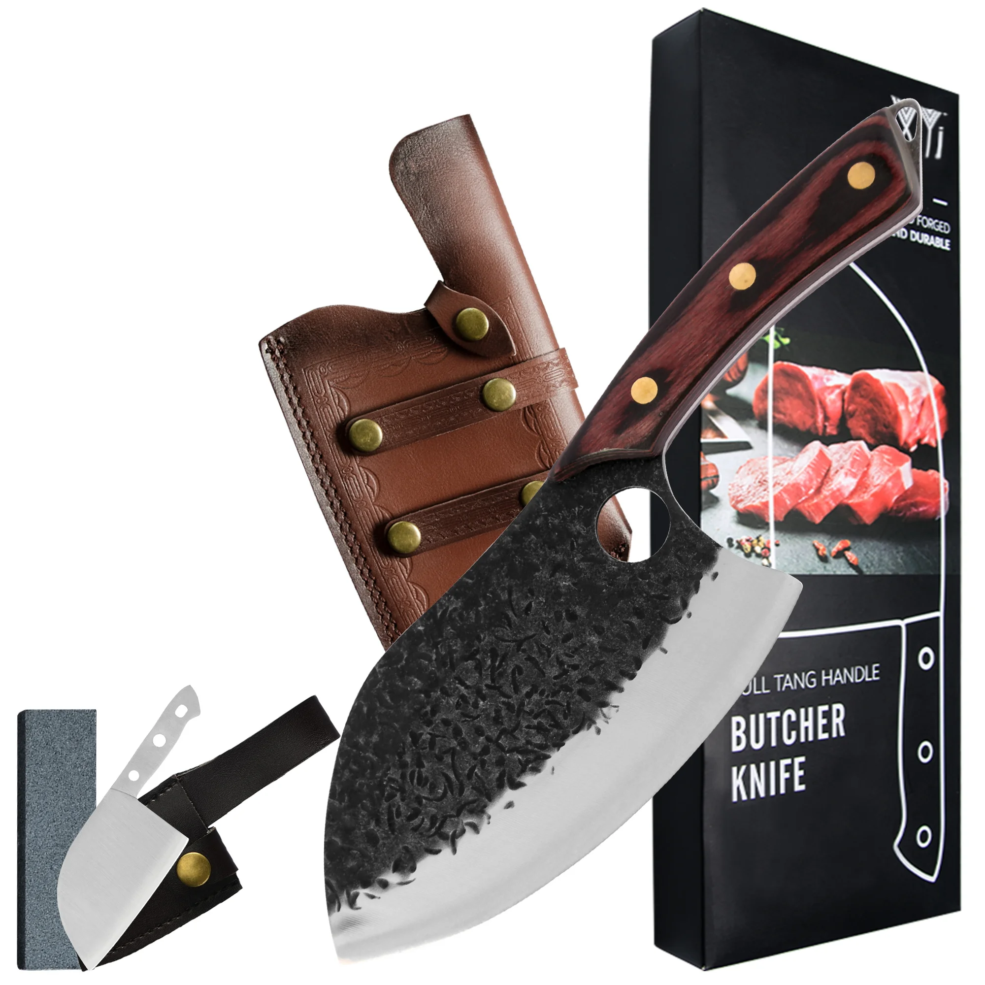 Sowoll 7'' INCH Slaughter Cleaver Knife Chinese Style Full Tang Stainless Steel Chef Kitchen Cooking Gift Box Accessory Tools | Дом и