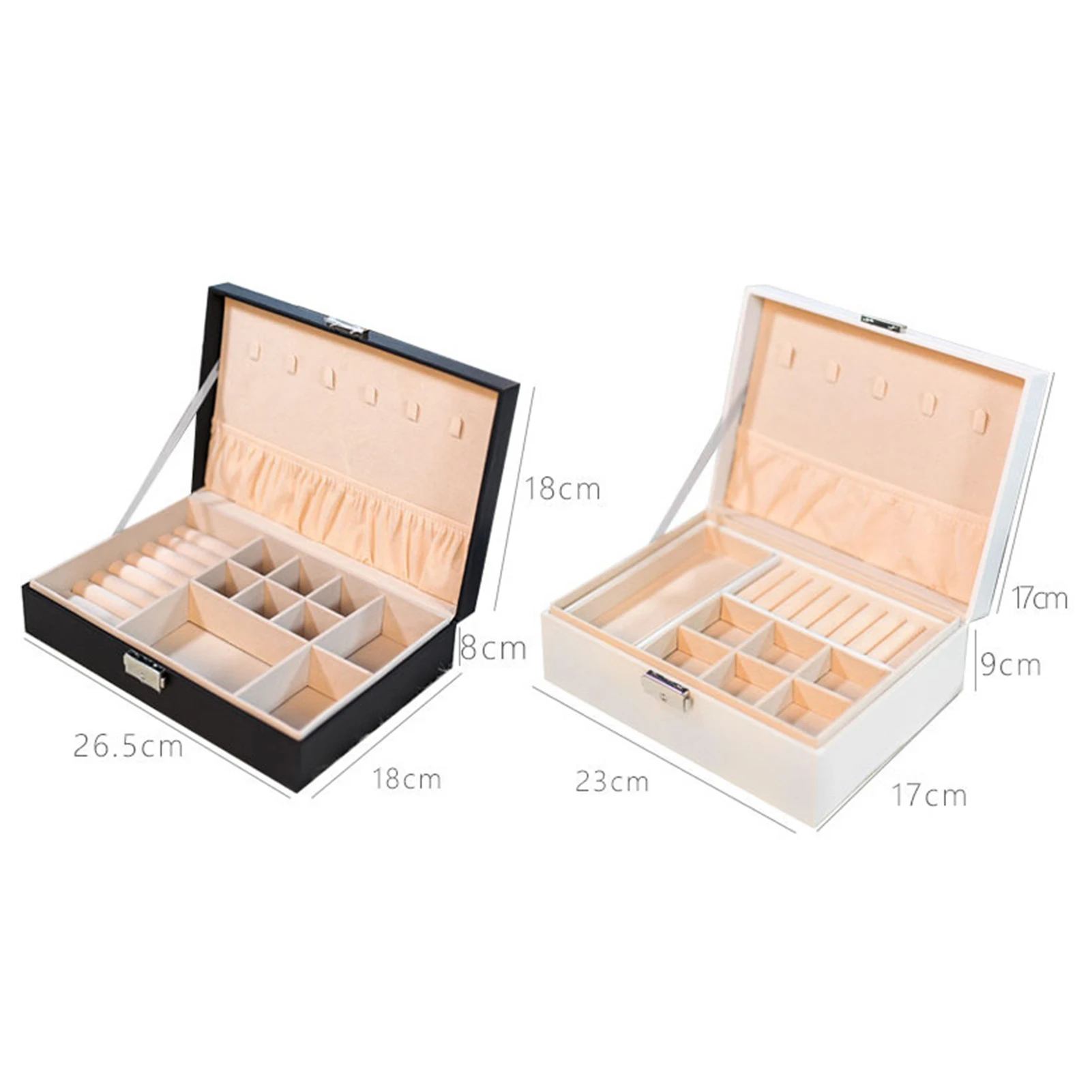 

Double-Layer Velvet Jewelry Box High Capacity Leather European Jewelry Storage Box Large Space Jewelry Holder Gift Box