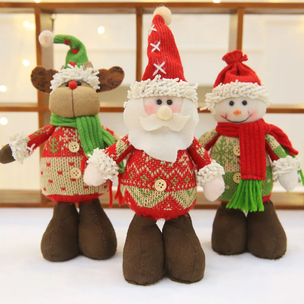 

Kawaii Christmas Decor Xmas Gift Deer Cute Doll Decoration Party Supply Santa Claus Ornament Home