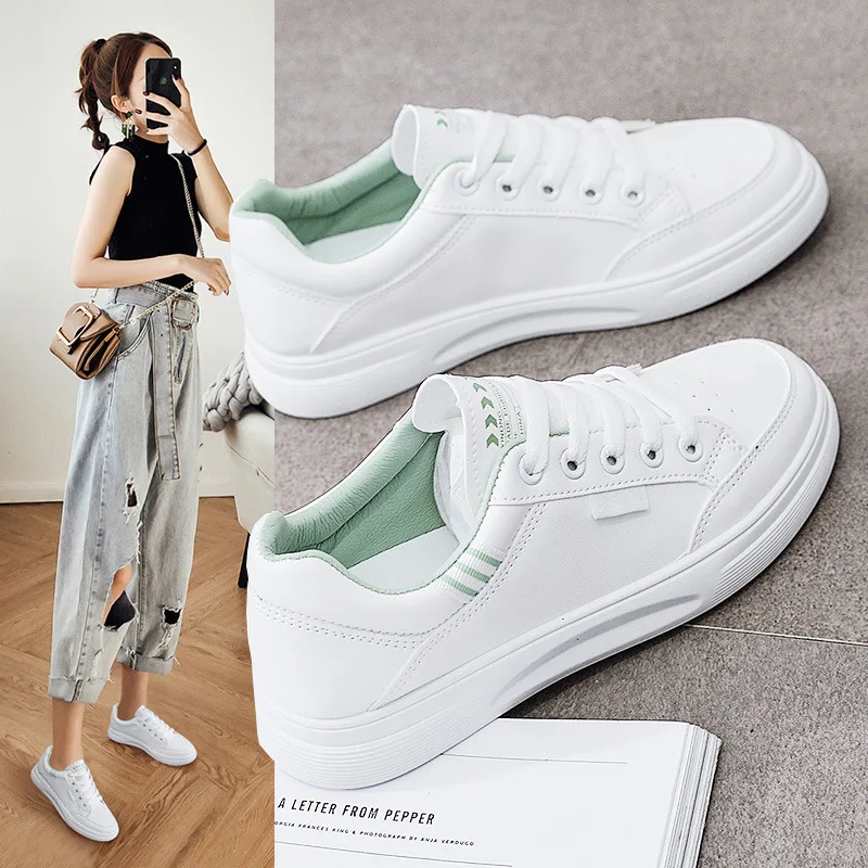 

Женские кроссовки с низким верхом, однотонные кожаные кроссовки, подходящие к цвету, весна-осень 2022