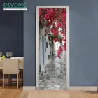 3D наклейка на дверь в стиле ретро, 77x200 см, для гостиной, спальни, самоклеящиеся обои из ПВХ, домашний декор, водонепроницаемые настенные наклейки