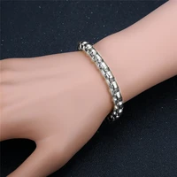 trendy chain men bracelet hiphop stainless steel 46 5mm width box link chain bracelet for men women jewelry braslet 2021