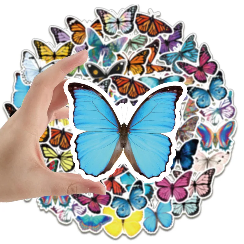 103050pcs animal cute beautiful butterfly stickers skateboard guitar suitcase bicycle girl graffiti sticker kids funny toys free global shipping